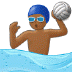 🤽🏾‍♂️ man playing water polo: medium-dark skin tone display on Samsung